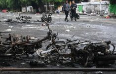 Kondisi pascakericuhan yang menewaskan dua Mata Elang (Matel) di Kalibata, Jakarta Selatan. (Source: Antara)