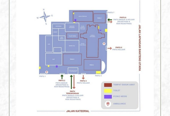 Cek Lokasi Parkir Misa di Gereja Katedral Jakarta, Jadwal 24–25 Desember 2025 Biar Nggak Ribet Cari Parkir 2 Pintu masuk dan keluar Natal 2025 di Gereja Katedral Jakarta. (Source: Instagram Gereja Katedral Jakarta)