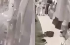 Heboh! Detik-detik Seorang Pria Melompat dari lantai atas Masjidil Haram, Petugas Keamanan Terluka