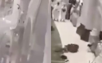 Heboh! Detik-detik Seorang Pria Melompat dari lantai atas Masjidil Haram, Petugas Keamanan Terluka
