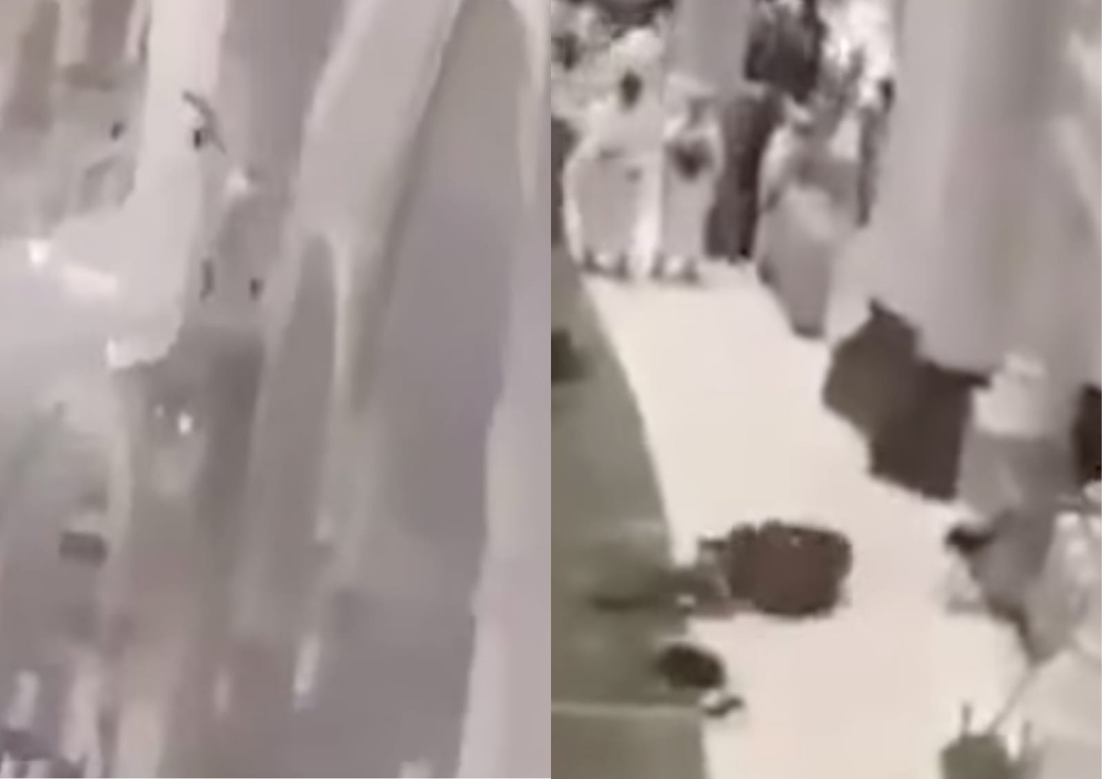 Heboh! Detik-detik Seorang Pria Melompat dari lantai atas Masjidil Haram, Petugas Keamanan Terluka