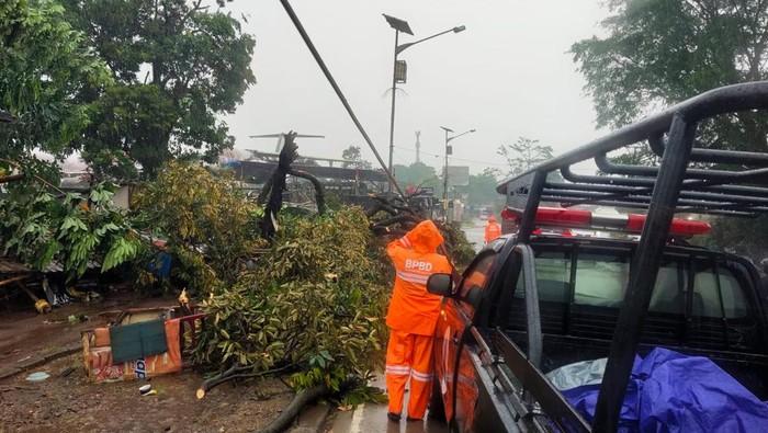 Hujan Angin Kencang Terjang Kemang Bogor, Pohon Tumbang dan Rumah Warga Rusak. (Source: BPBD Kab Bogor)