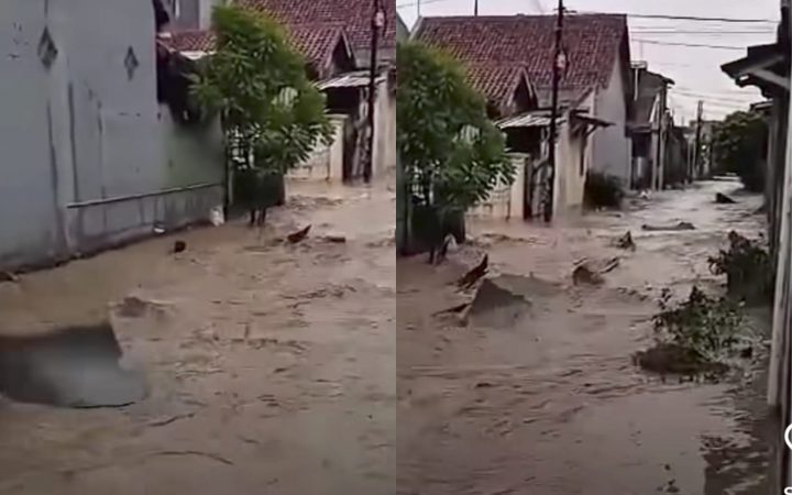 Aspal Jalan Terangkat Saat Banjir Menghantam Perumahan di Cirebon, Warganet Soroti Kualitas Infrastruktur