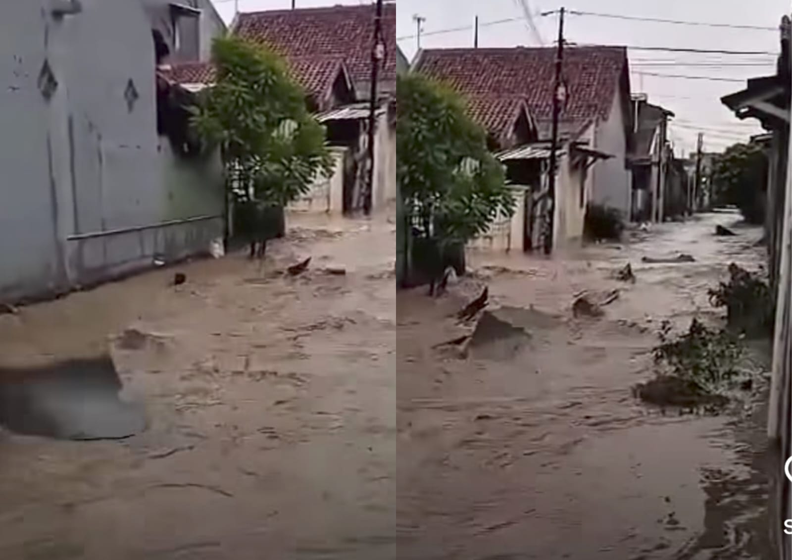 Aspal Jalan Terangkat Saat Banjir Menghantam Perumahan di Cirebon, Warganet Soroti Kualitas Infrastruktur