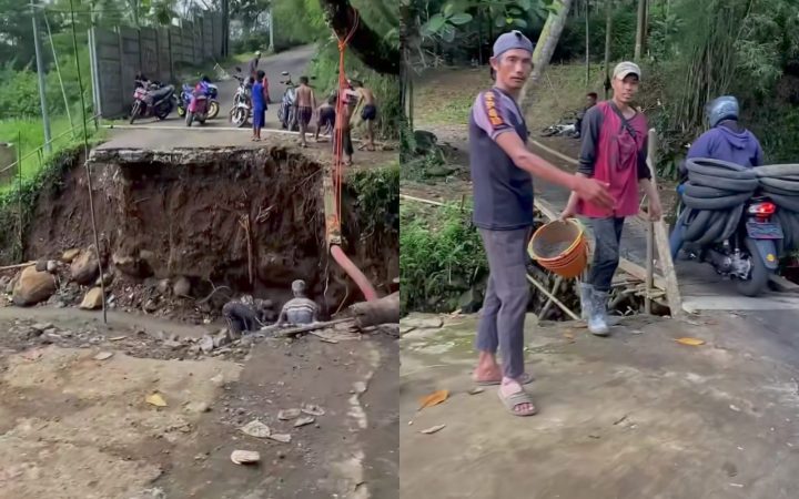 Hati-hati! Jalur Alternatif Godog Terputus, Akses Puncak Bogor Bertumpu Jembatan Kayu