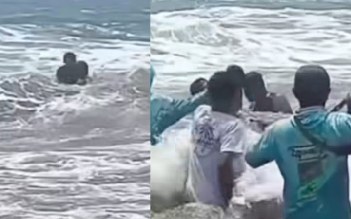Detik-detik Aksi Heroik Ayah Selamatkan Anak Terseret Ombak di Pantai Drini Gunungkidul