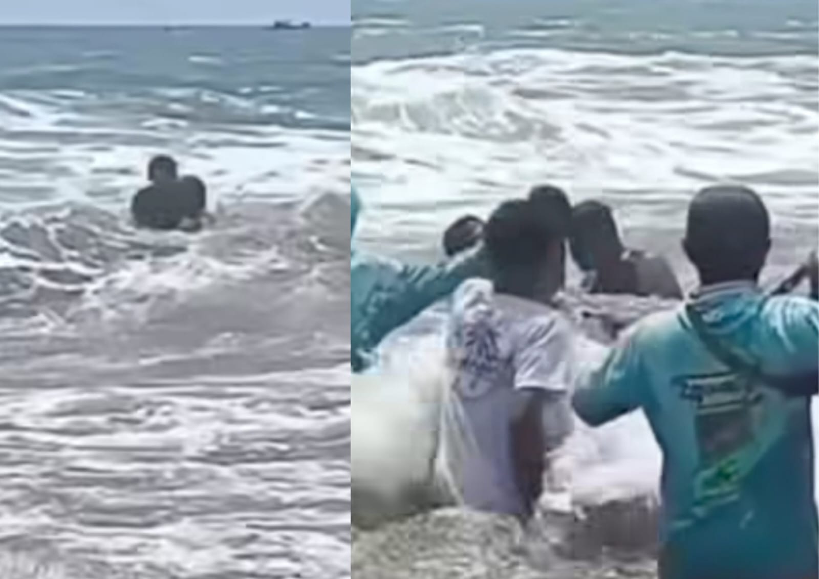 Detik-detik Aksi Heroik Ayah Selamatkan Anak Terseret Ombak di Pantai Drini Gunungkidul