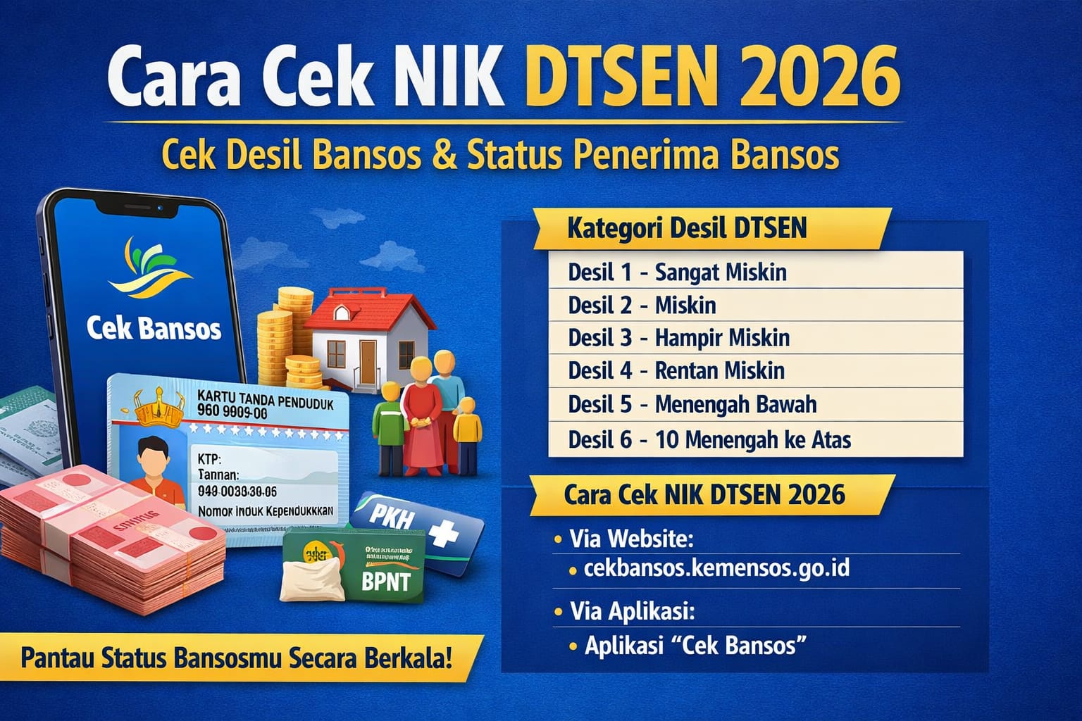 Cara Cek NIK DTSEN dan Desil 2026 Online, Bisa Lewat HP dalam Hitungan Menit