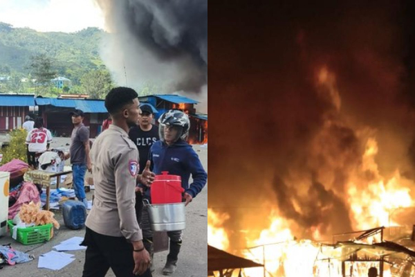 Kebakaran Kios di Tolikara Papua Diduga Rugi hingga Rp22 Miliar, 100 Bangunan Serentak Dilahap Api