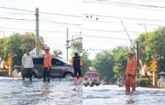 Jalan RE Martadinata Tergenang Banjir Rob Hari ini, Tinggi Air Capai 15 Sentimeter