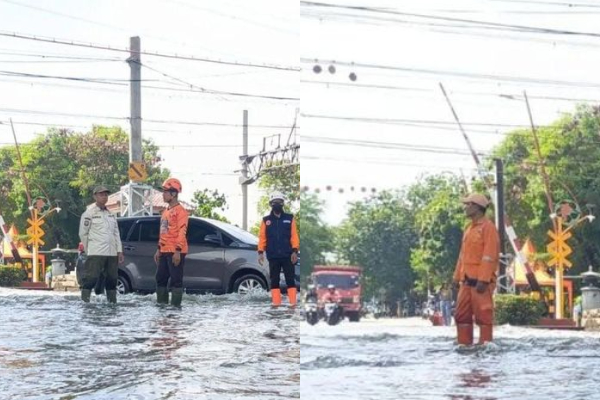 Jalan RE Martadinata Tergenang Banjir Rob Hari ini, Tinggi Air Capai 15 Sentimeter