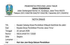 Resmi! Isi Surat Edaran Hari dan Jam Kerja Satuan Pendidikan 2026, Berlaku Mulai 1 Februari