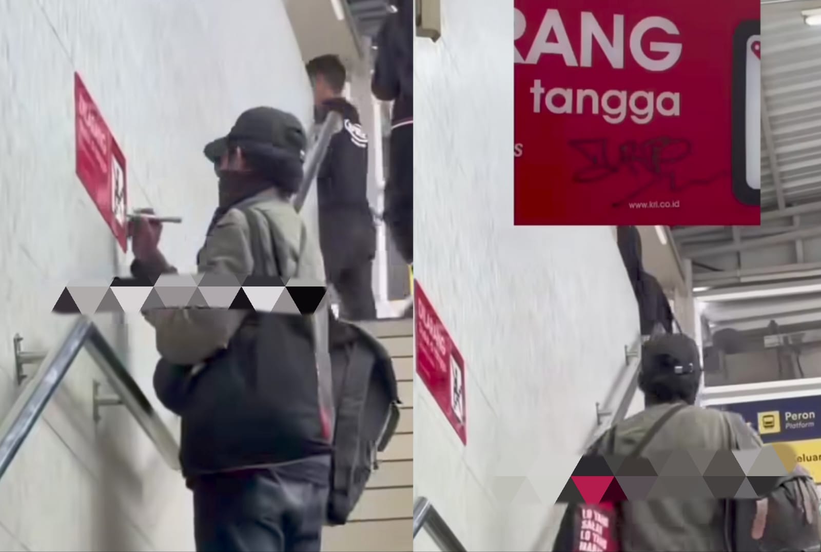 Viral Bikin Geram! Aksi Vandalisme di Stasiun Bojong Gede Terekam Kamera, Pelaku Diburu KCI