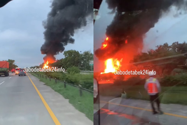 Truk Tangki Terbakar di Tol Cipali Lumpuhkan Arus Arah Cirebon, Netizen: Hari Pertama Kerja
