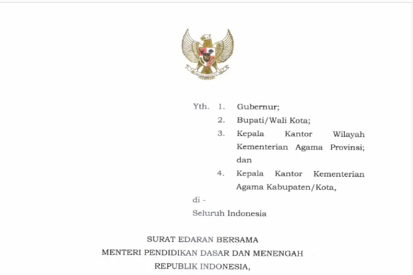 Isi Surat Edaran Libur Awal Puasa 2026, Ini Jadwal Beserta Link Downloadnya