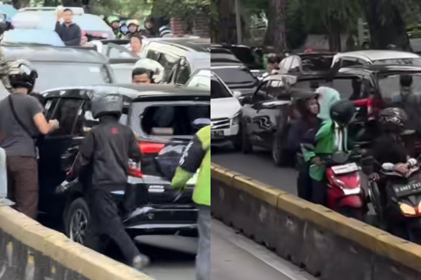 Mobil Lawan Arah di Gunung Sahari Hingga Tabrak Sejumlah Motor, Netizen: GTA in Real Life