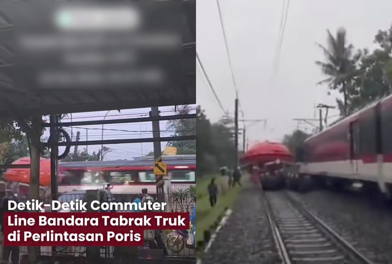 Detik-detik KA Bandara Tabrak Truk di Perlintasan Poris hingga Lalin Dialihkan, Netizen: Ga Sabaran