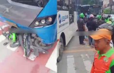 Ojol Tertabrak Bus Transjakarta di Gunung Sahari Jakpus hingga Motor Masuk Kolong Viral, Begini Kronologinya