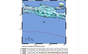 Gempa Magnitudo 6,4 Guncang Laut Selatan Pacitan