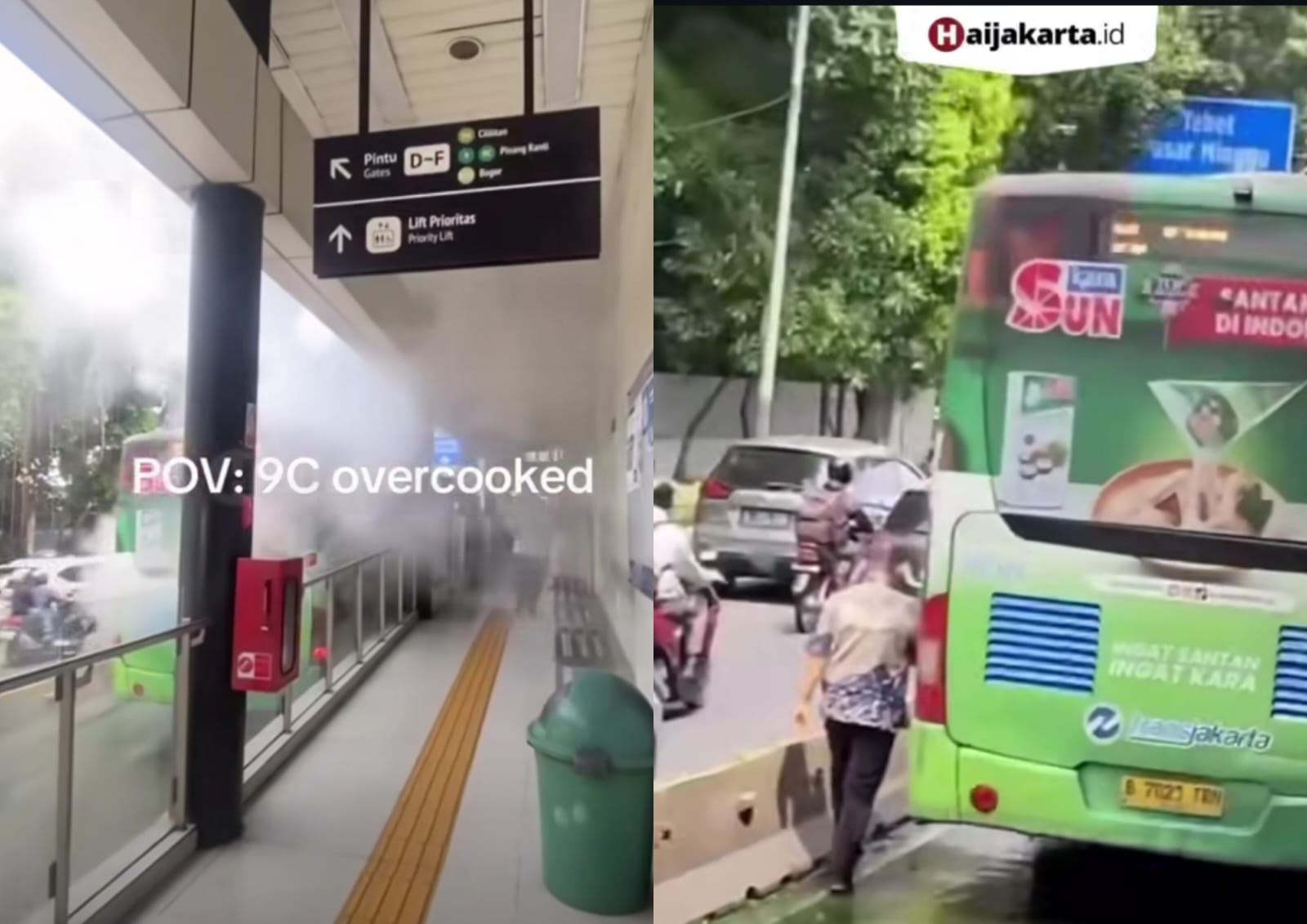 Viral Bus Transjakarta Berasap di Halte Pancoran, Penumpang Panik Berhamburan Keluar