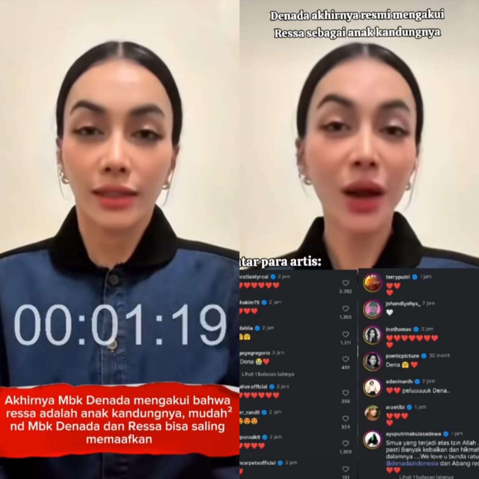 Denada Akhirnya Akui Ressa Sebagai Anak Kandung