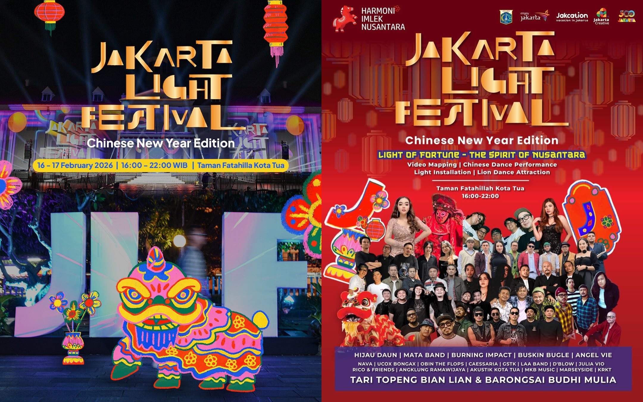Jakarta Light Festival Imlek 2026 Hadir 16-17 Februari di Kota Tua