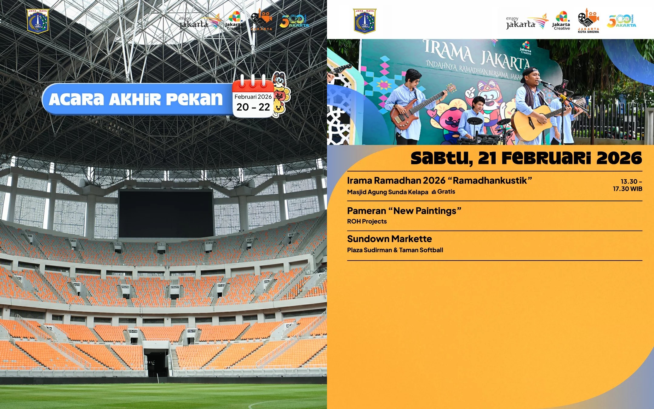 Daftar Event Jakarta Akhir Pekan 21-22 Februari 2026