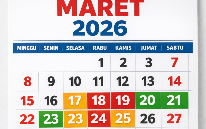 Kalender Maret 2026 Penuh Tanggal Merah