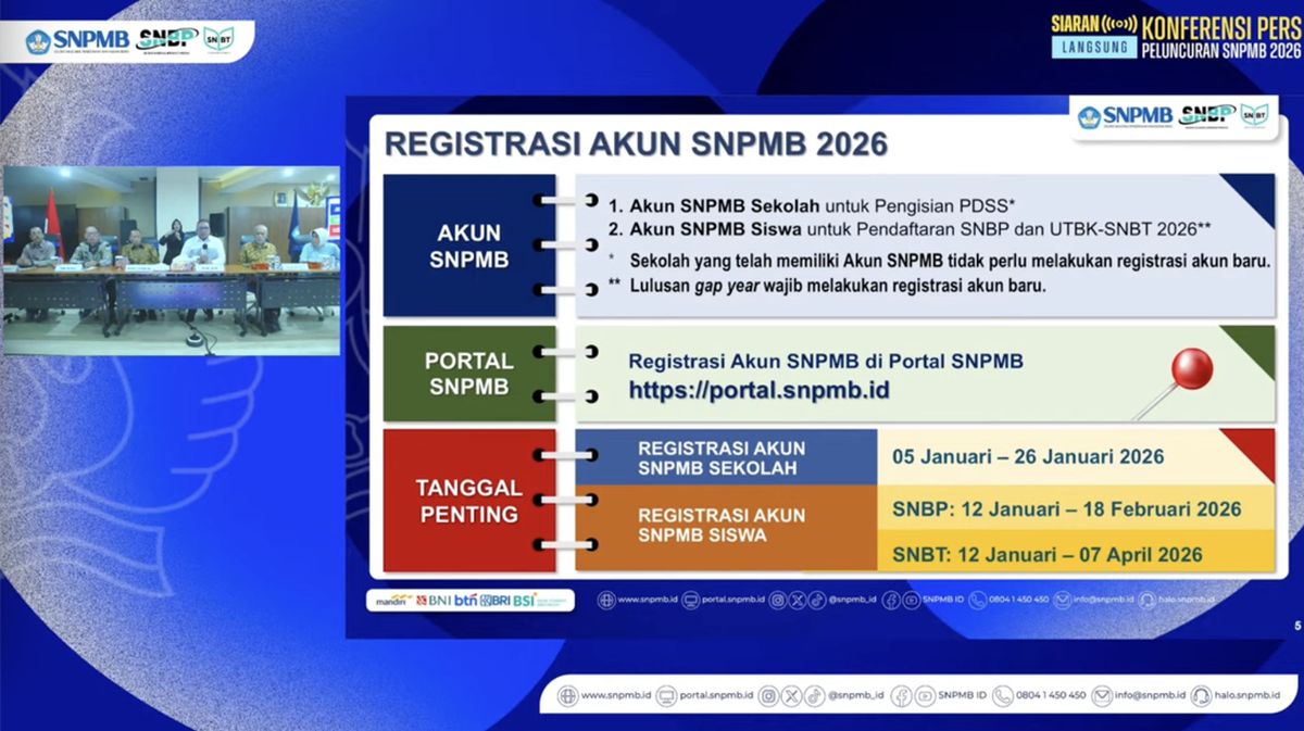 Registrasi Akun SNPMB 2026 Segera Ditutup