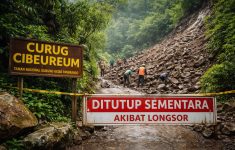Akses Curug Cibeureum Ditutup Sementara, Longsor 1,5 Meter di Gunung Gede Bikin Jalur Tertimbun