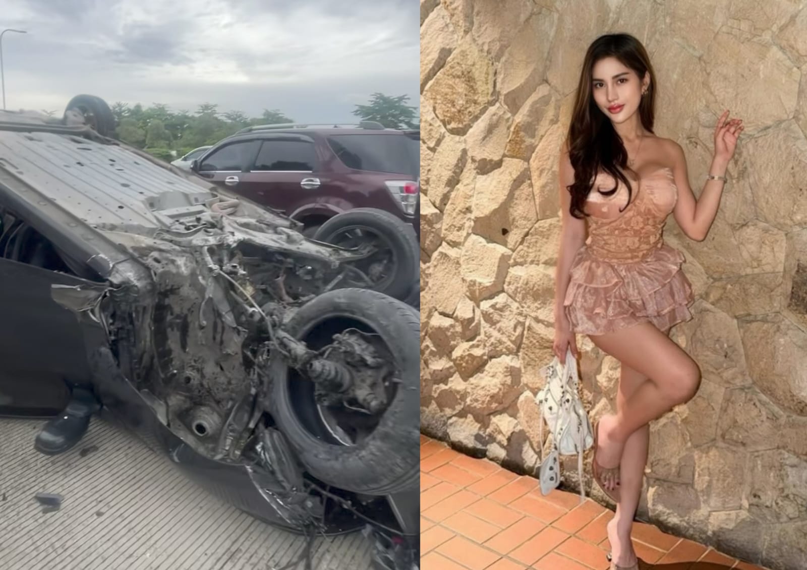 Kecelakaan Diva Siregar di Tol Jagorawi Diduga Microsleep, Mobil Terbalik hingga Ditabrak Truk