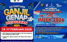 Ganjil Genap dan Pelayanan SIM Jakarta Libur Saat Imlek 2026, Ini Jadwal Lengkapnya!
