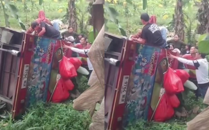 Ngeri! Odong-Odong Berisi 20 Penumpang Terguling di Bogor, Jeritan Histeris Terdengar