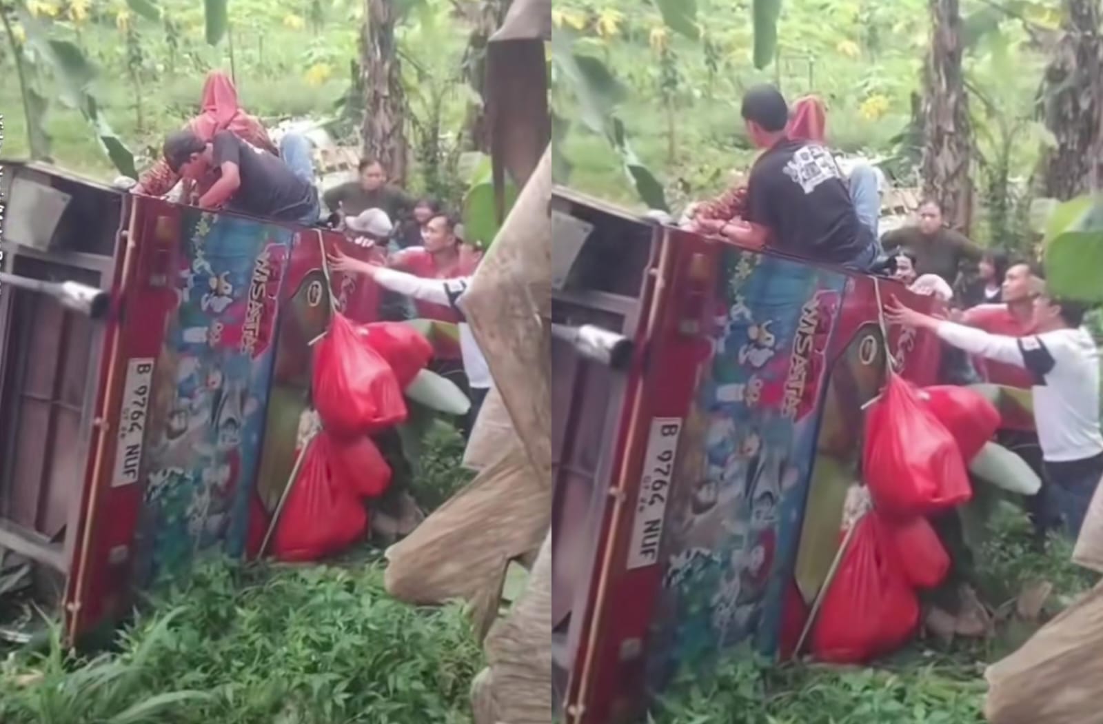 Ngeri! Odong-Odong Berisi 20 Penumpang Terguling di Bogor, Jeritan Histeris Terdengar