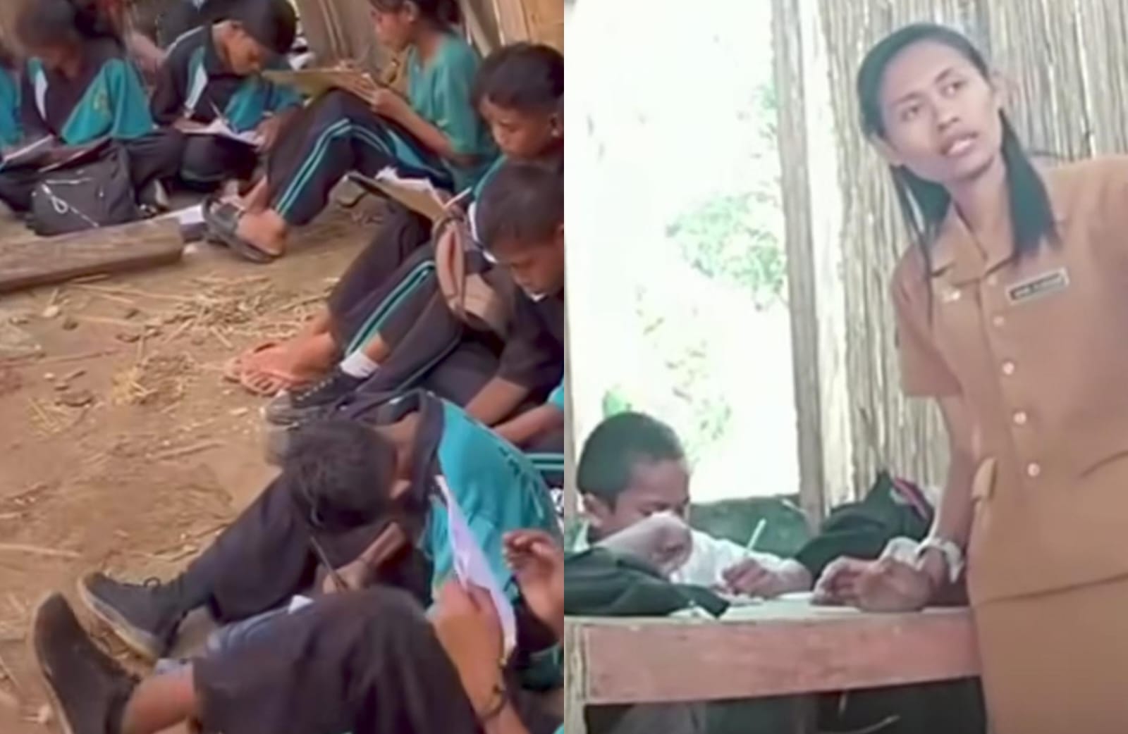 Viral Kondisi SMPN 48 Satap Gaikiudi Sikka NTT, Atap Terbang Diterjang Angin Kencang Siswa Belajar di Lantai Tanah