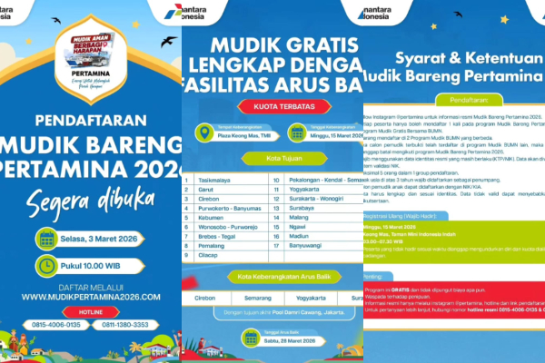 Syarat Daftar Mudik Gratis Pertamina, Resmi Dibuka Mulai Hari ini 3 Maret 2026