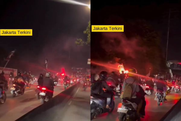 Sejumlah Pengendara Motor Konvoi di Daan Mogot Ganggu Warga Saat Buka Puasa, Netizen: Norak Banget