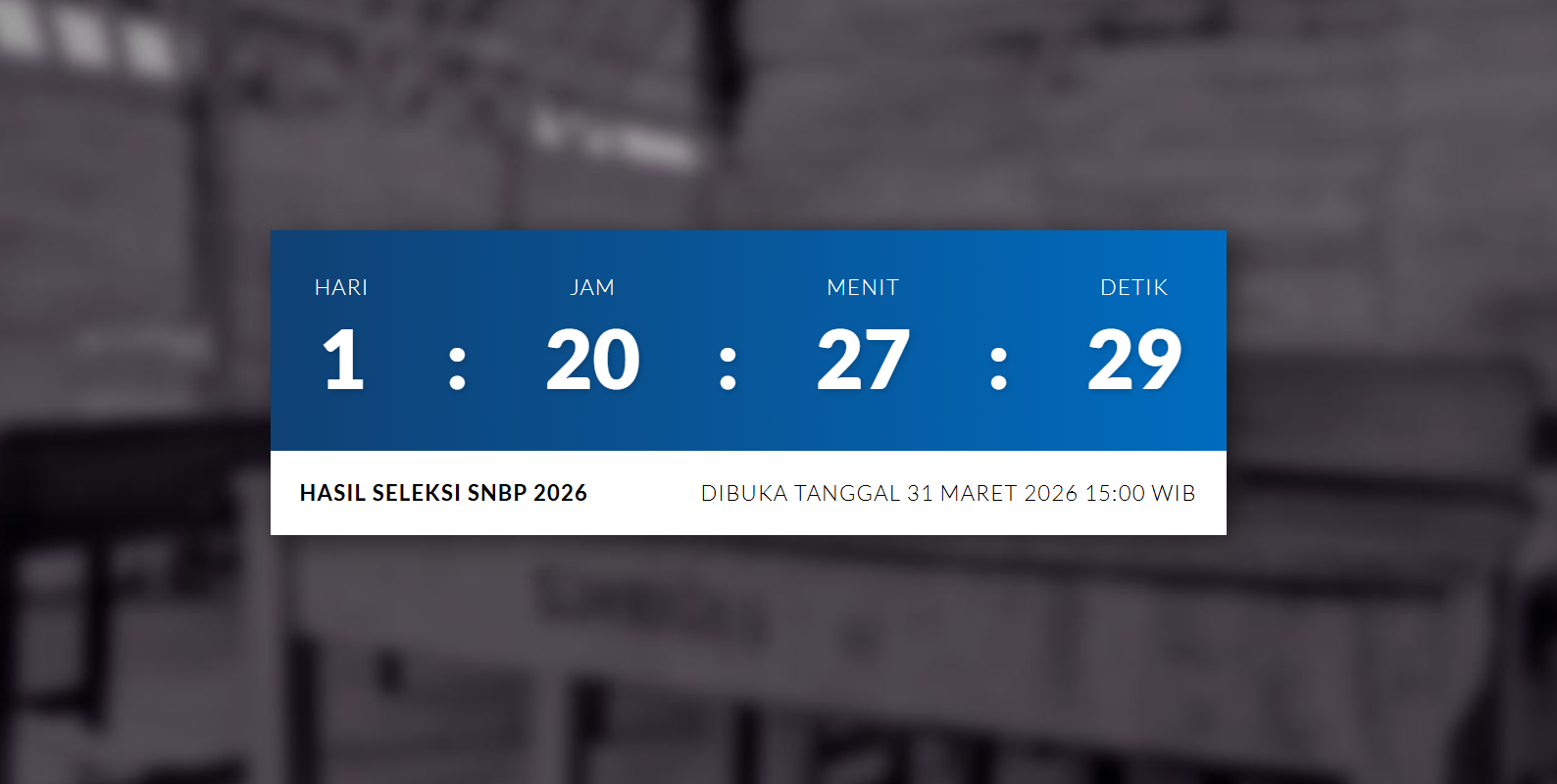 Countdown Pengumuman SNBP 2026 Rilis 31 Maret