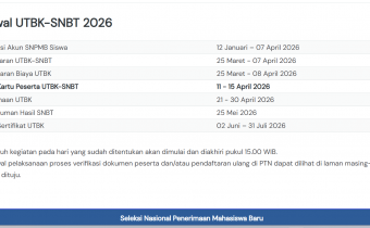 Jadwal UTBK-SNBT 2026 Diperbarui