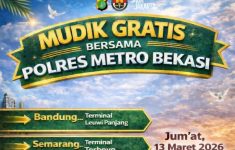 Mudik Gratis Polres Metro Bekasi 2026 ke Bandung dan Semarang, Simak Jadwal dan Cara Daftarnya!