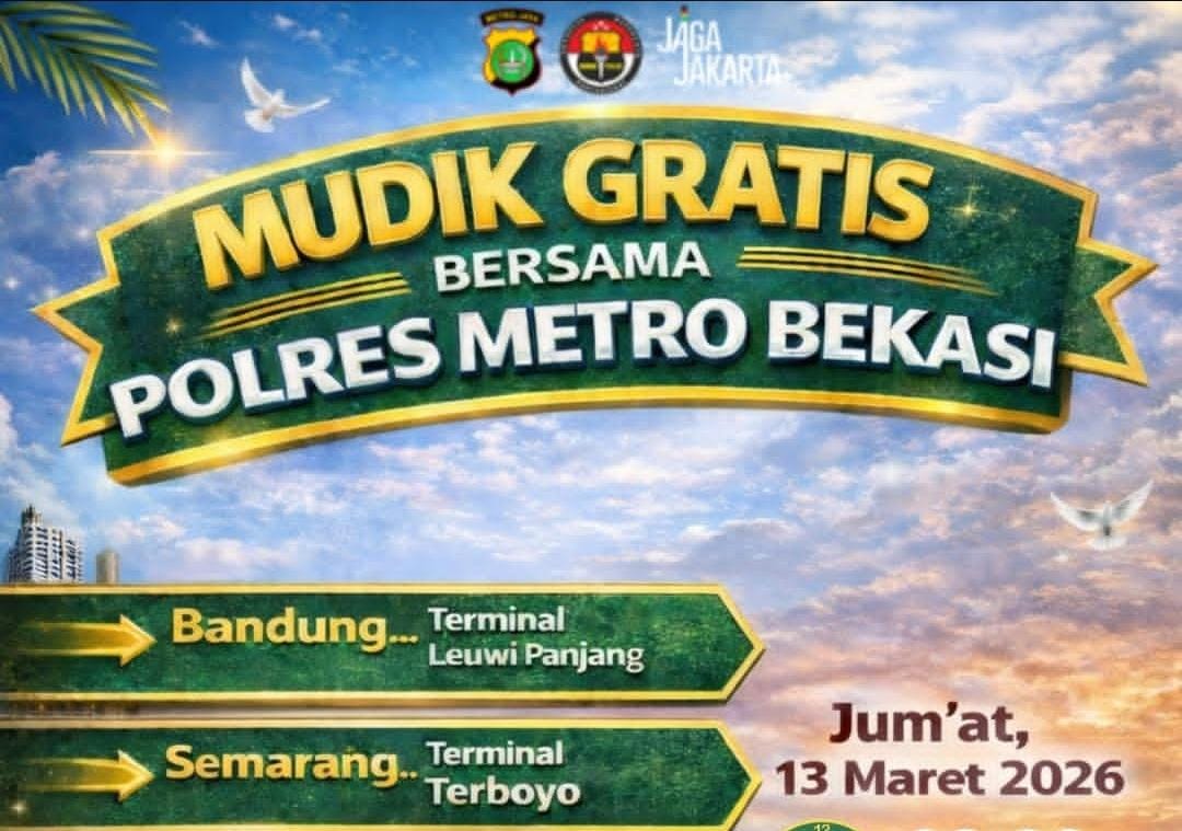 Mudik Gratis Polres Metro Bekasi 2026 ke Bandung dan Semarang, Simak Jadwal dan Cara Daftarnya!