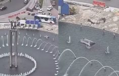 Viral Mobil Kecelakaan Tunggal Masuk ke Kolam Bundaran HI, Netizen: Cuacanya Emang Pas