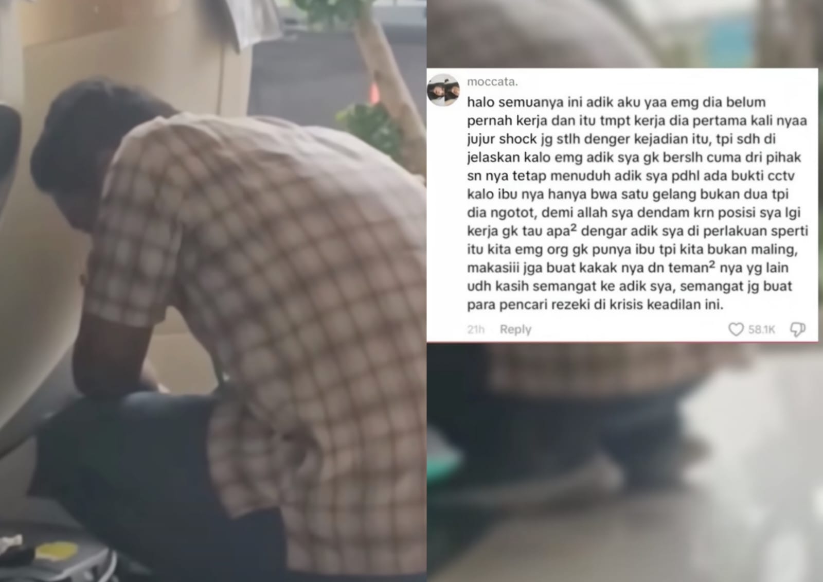 Nyesek! Pertama Kali Kerja Penjaga Kursi Pijat Stasiun Gubeng Dituduh Curi Gelang Emas, Kakaknya: Kita Emang Orang Gak Punya Tapi Kita Bukan Maling