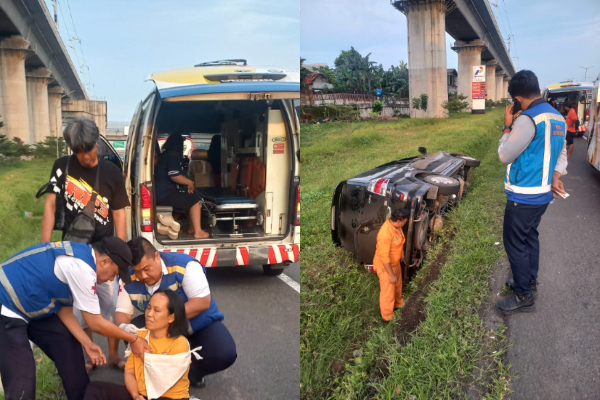Detik-Detik Mobil APV Terperosok di Tol Japek, Lalu Lintas Lumpuh hingga Bekasi Timur