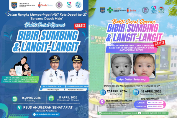 Gratis! Cara Daftar Operasi Bibir Sumbing di Depok April 2026, Catat Tanggalnya