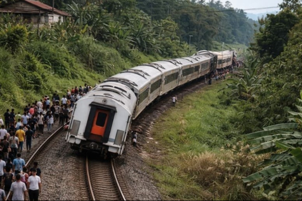 7 Fakta KA Bangunkarta Anjlok di Bumiayu Brebes: 3 Gerbong Keluar Rel