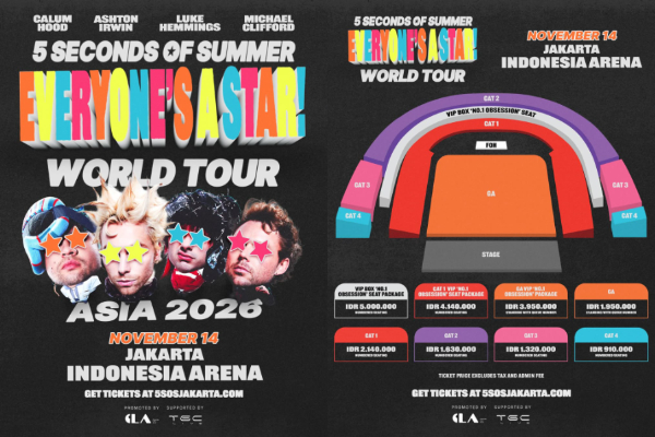 Konser 5 Seconds of Summer di Jakarta 2026, Catat Jadwal dan Daftar Harganya
