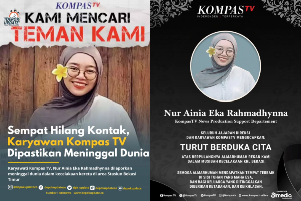 Karyawan Kompas TV Jadi Korban Kecelakaan KRL di Bekasi, Awalnya Dikira Hilang