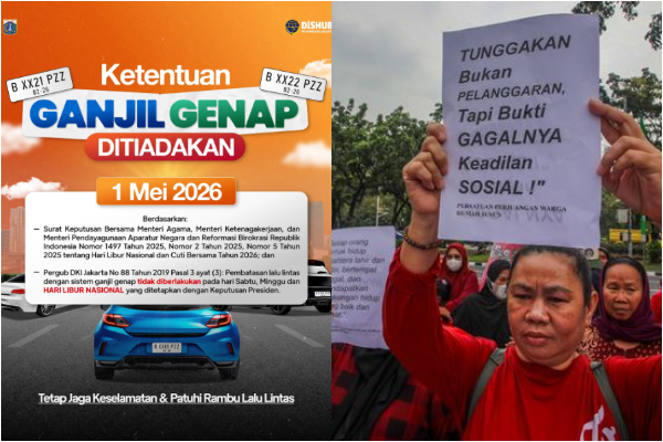 Ganjil Genap Jakarta Ditiadakan 1 Mei 2026, Spesial Peringati Hari Buruh