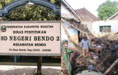 SDN 2 Bendo Magetan Roboh Usai Hujan Deras, Diduga Kondisi Bangunan Sudah Tua